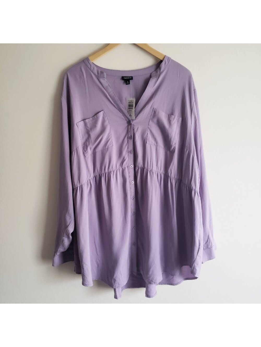 Torrid Emma Babydoll Tunic 3X NEW Lavender Relaxed Fit Flowy Blouse 3XL nwt